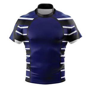 Camiseta de Rugby Sublimada al por Mayor, Tejido Transpirable, Impresión Personalizada, Talla Grande, Unisex, Manga Larga, Antibacteriana, 100% Poliéster - Product Image 1