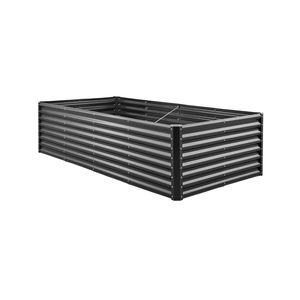 Fioriera Rialzata in Metallo Zincato per Esterni, Design a Fondo Aperto, 8 x 4 x 2 piedi, per Giardino, Vaso e Contenitore per Fiori - Product Image 3