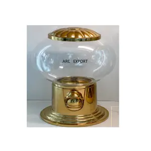 Antique Round Shape Decorating Fancy Unique Designer Stylish Luxury Designing Gold Stand With Top Dome Decorating Lantens