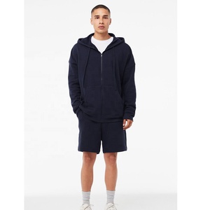 Wholesale Price Top Selling 2022 Men Navy Hoodies Sweatshirt Zip up Pocket Kangaroo Hoodies Hood Top - Product Image 3