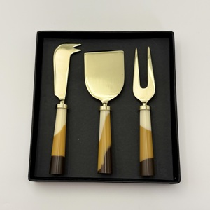 Western Stainless Steel <b>Cheese</b> Cutting Tools Gold Plated with Resin Handle for Home Hotel Kitchenware <b>Cheese</b> <b>Sets</b> - Product Image 2