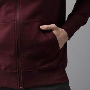 Sudadera con capucha y cremallera de lana de algodón para hombre Sudaderas con capucha de calidad suave Patrón sólido Chaquetas teñidas lisas de fabricantes experimentados - Product Image 6