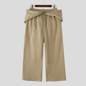 Custom Grey Baggy Sweatpants Men Oversized Joggers <b>Drawstring</b> Loose Fit Streetwear Casual Lounge Pants OEM ODM - Product Image 4