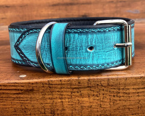 Haute qualité Designer luxe pleine fleur en cuir véritable collier de chien confortable Durable collier pour animaux de compagnie doux robuste chat collier de chien - Product Image 2