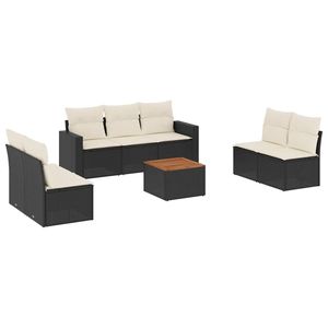 Ensemble de canapés de jardin noir et blanc crème - Product Image 2