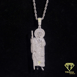 จี้รูปทรง Unisex ประดับเพชร Moissanite พร้อมสร้อยเงินแท้ 925 แบบเชือก สไตล์ฮิปฮอป - Product Image 2