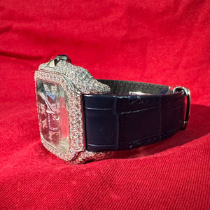 Montre carrée tendance Hip Hop plaquée or, entièrement sertie de diamants, style vintage, à quartz, pour hommes - Product Image 1