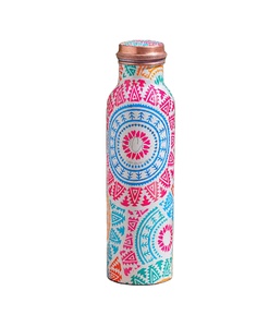 Heritage Meena <b>Copper</b> <b>Bottle</b> 950ml Pure <b>Copper</b> <b>Drinking</b> <b>Bottle</b> Indian Craft Export - Product Image 1