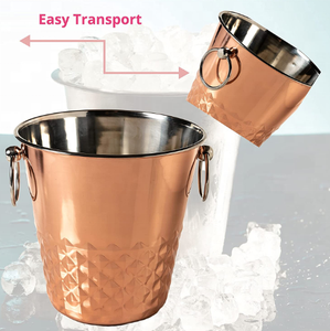 Customizable Stainless Steel Copper Plated Champagne Bucket, Ice Tub or Cocktail Chiller For Indoor Outdoor Parties - Product Image 6