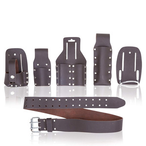 Ceinture de chantier en cuir véritable haut de gamme OEM personnalisée, porte-clés robuste, pochette à outils multi-poches, pour charpentiers, échelleurs, vente en gros - Product Image 2