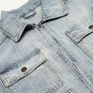 Chaqueta de Mezclilla para Hombre, Invierno, Transpirable, Ecológica, de Alta Calidad, con Cuello Alto y Logotipo Frontal, 100% Algodón, Hecha en Pakistán, Disponible en Stock - Product Image 4
