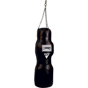 Sac de frappe sur pied Caprio Custom noir et blanc en cuir synthétique robuste avec fermeture auto-agrippante pour le karaté, la boxe et le MMA - Product Image 1