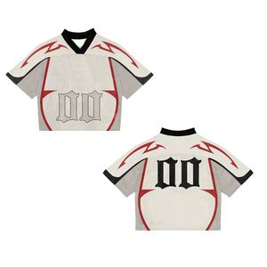 เสื้อเจอร์ซีย์อเมริกันฟุตบอลคอวี พิมพ์ลายดิจิทัล สำหรับฝึกซ้อม พิมพ์โลโก้ตามสั่ง เสื้อแฟนอเมริกันฟุตบอล - Product Image 1