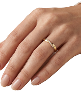 Anillo de Diamantes Redondos Creados en Laboratorio, Oro Sólido de 9K, 10K, 14K, 18K, Banda de Diamantes Minimalista Trenzada, Banda Infinita de Aniversario, Banda Pavé - Product Image 6