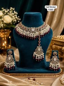 Kundan <b>Pearl</b> Gold Plated Bridal <b>Necklace</b> <b>Set</b> with Earrings Indian Wedding Imitation Jewellery <b>Set</b> - Product Image 5
