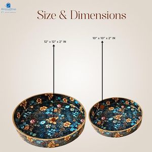 Plateau Pichwai en métal artisanal pour le service et la décoration, cadeau pour les festivals indiens, mariage, maison - Product Image 4