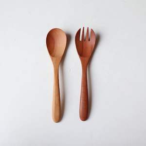 Juego de Servidores de Ensalada de Madera Ecológicos Hechos a Mano, Multifuncionales, Estilo Americano, Aptos para Lavavajillas, Microondas y Horno - Product Image 4