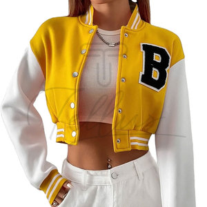 Veste universitaire d'hiver pour femme en peau de mouton respirante, couleur unie, en coton et laine, au meilleur prix, service OEM disponible - Product Image 3