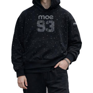 Sudadera con Capucha de Hombre Oversize con Pedrería Brillante, Estilo Urbano, Venta al por Mayor, Proveedor OEM - Product Image 2