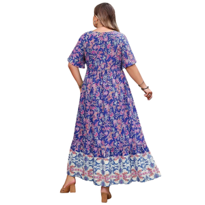 Vestido Maxi Floral Elegante para Mujer, Manga Corta, Estilo Casual - Product Image 4