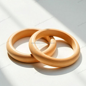 Bracelet en bois naturel écologique simple pour femmes, léger, fait à la main, style bohème moderne, bijoux - Product Image 5