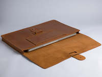 Housse pour ordinateur portable en cuir véritable classique 15,0" x 11,0" Étui de protection pour MacBook Pro 16"