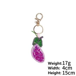 Gemüse-Serie Perlen-Stickerei Taschenanhänger Karotte Mais Kürbis Dekorativer Schlüsselanhänger Anhänger Accessoires - Product Image 5