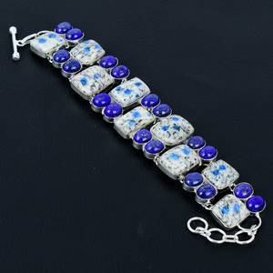 Pulsera de Lapislázuli y Jaspe K2 Hecha a Mano con Plata de Ley 925, Elegante Regalo para Mujer, Novia - Product Image 6