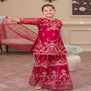 ชุดเดรสสำเร็จรูปคุณภาพสูงสำหรับเด็ก (เด็กผู้หญิง) ชุดแฟนซีคุณภาพส่งออก ชุดเดรสผ้าฝ้ายระบายอากาศได้ดี ชุดเด็กสไตล์ปากีสถาน - Product Image 1