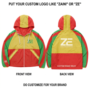 Chaqueta Cortavientos Premium de Poliéster 110 GSM con Paneles de Bloques de Color, Impermeable, Transpirable, Ligera, para Hombre, Estilo Urbano - Product Image 1