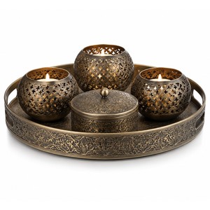 Juego de Velas Corporativas de Latón Oxidado para Regalo |   Decoración Festiva para el Hogar Hecha a Mano al por Mayor - Product Image 1
