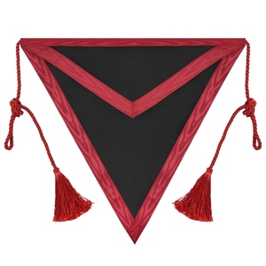 Scottish Rite <b>Apron</b> Triangular <b>Black</b> Hand Embroidery Red Ribbon Tassels Masonic Regalia Freemason Lodge Custom Premium - Product Image 6