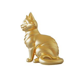 Estatua de Metal de Aluminio Chapada en Oro Personalizada, Estilo Moderno, Trofeo o Mascota para el Hogar o Negocio, Escultura de Gato, Regalo con Forma de Copa de Animal - Product Image 4