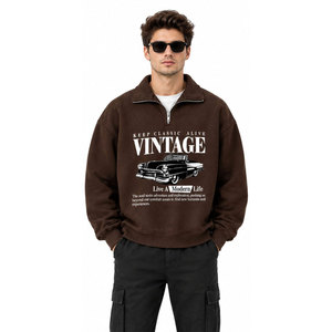 Sweat-shirt d'hiver personnalisé pour homme à col rond - Broderie et impression numérique sur tissu polaire personnalisable, style streetwear - Product Image 4