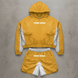 <b>Men</b>’s Color Block Windbreaker Tracksuit Set <b>White</b> Pink Panelled <b>Jacket</b> and Shorts Y2K Streetwear Sportswear Outfit - Product Image 3