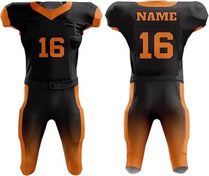 Uniforme de football américain personnalisé pour hommes, 100% polyester, col en V, manches courtes, évacuation de l'humidité, couleur dégradée, style ajusté - Product Image 4