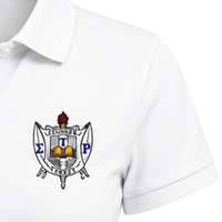 Polo personnalisé Sigma Gamma Rho pour femme, manches courtes, col classique, vêtements décontractés de sororité, personnalisation OEM ODM, vente en gros