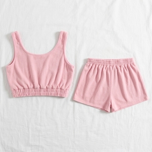 Conjunto Deportivo de Verano 2022 para Mujer, 2 Piezas, Camiseta sin Mangas y Pantalones Cortos, 100% Algodón, Ecológico, Antiestático, de Secado Rápido - Product Image 1