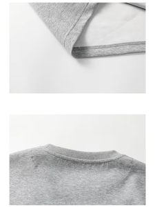 2026 New Trendy Solid Casual 100% Cotton Loose Fit Plus Size Breathable Moisture-Wicking Enzyme Wash Short Sleeve Unisex - Product Image 6