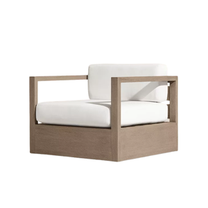 Sillón de Exterior Premium, Diseño Geométrico de Madera de Teca Sólida, Cojín Grueso y Suave, Resistente a la Intemperie, Muebles de Jardín Modernos - Product Image 1