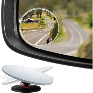Specchietti Laterali Convessi Universali HD da 2 Pollici per Auto, Senza Cornice, Adesivi, Regolabili, Grandangolari per Punti Ciechi - Product Image 1
