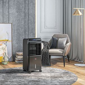 Ventilatore Rinfrescante Evaporativo Portatile 3 in 1 con Telecomando, Oscillazione, Timer, Risparmio Energetico, Nero, per Casa e Ufficio, con Spine UK e AU - Product Image 2