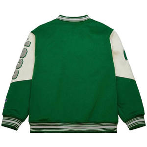 Blousons universitaires formels enduits pour hommes, avec broderies chenille personnalisées, logo avant, coupe classique, style uniforme scolaire de baseball - Product Image 6