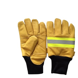 Gants de sécurité HSI HSI-SF21 double couche ignifuges et anti-produits chimiques Gants en cuir de vache structurel pour pompiers Gants en cuir fendu - Product Image 5