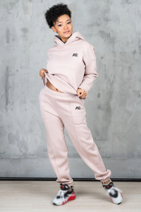 Conjunto de Sudadera con Capucha y Pantalones Deportivos de Forro Polar para Mujer, Sudadera Holgada Informal de Invierno, Chándal de Algodón - Product Image 3