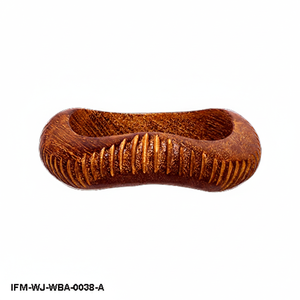 Bracelet en bois sculpté artisanal de style vintage, bijou ethnique bohème - Product Image 2