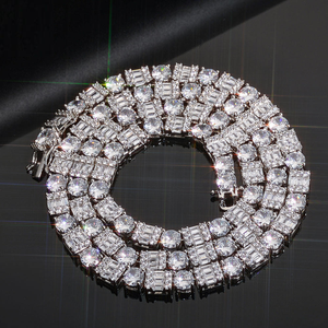 Bracelet tennis de luxe en moissanite, finition or blanc, pierres à taille mixte, serti de pierres, bijou élégant, cadeau pour femme - Product Image 5