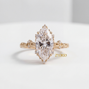 Bague en argent sterling de style vintage avec diamants marquise cultivés en laboratoire de qualité supérieure, bijou élégant pour fiançailles, mariage et fêtes - Product Image 5