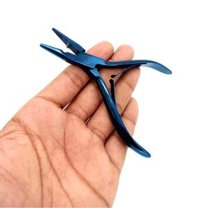 Alicates profesionales para extensiones de cabello de acero inoxidable azul, embalaje personalizado, herramienta para abrir cuentas de alta calidad - Product Image 1