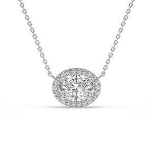 2.26 CARAT Lab Grown Oval Brilliant Cut Diamond <b>Pendant</b> 14K <b>Solid</b> <b>Gold</b> IGI Certified Women's Jewelry - Product Image 3